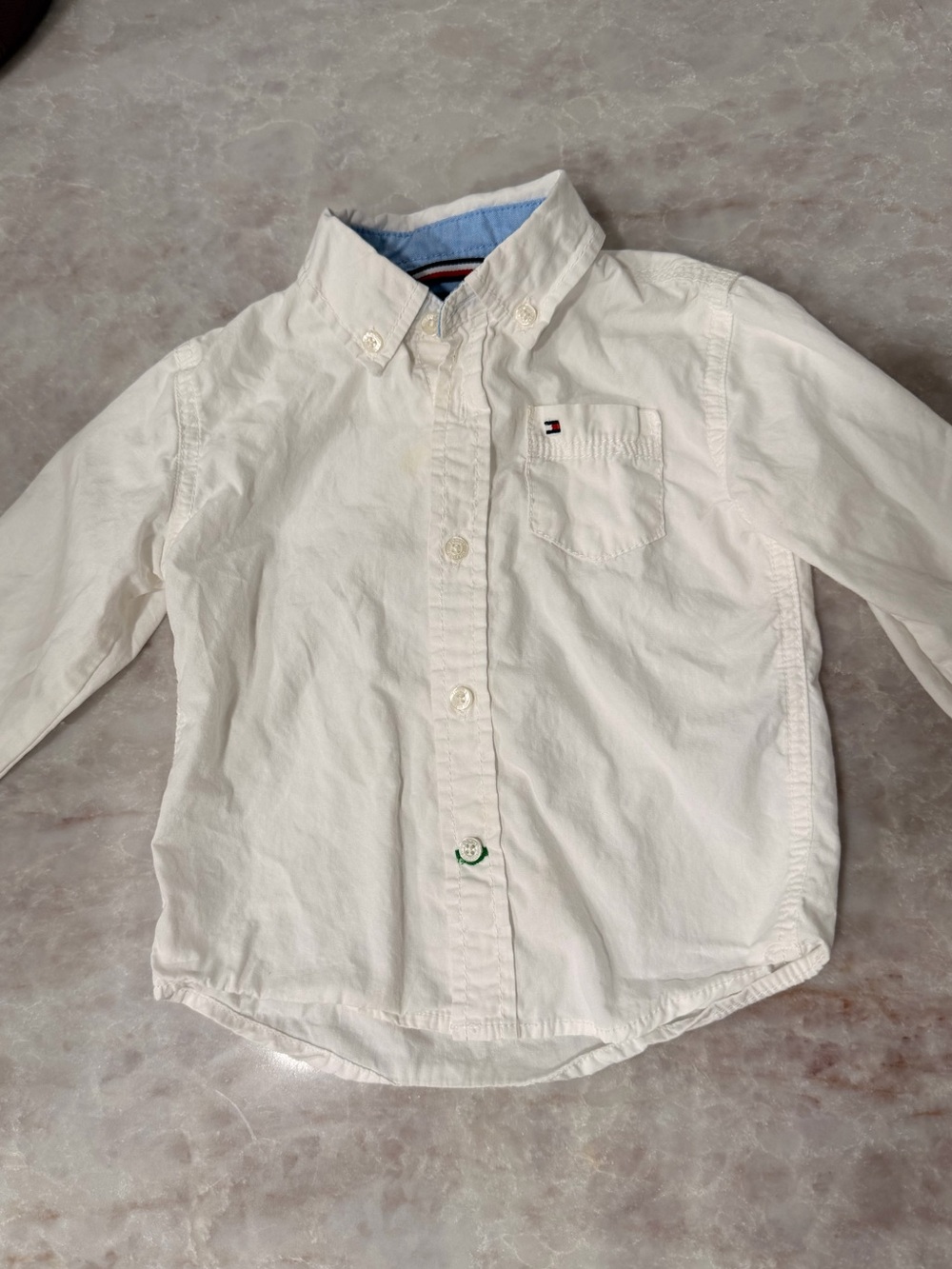 Tommy Hilfiger Off-White Button-Down Shirt with Chest Logo